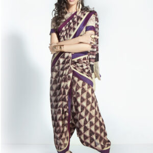 Stylee Lifestyle Purple Handloom Silk Printed Saree