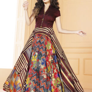 Stylee Lifestyle Multi Satin Printed Gown