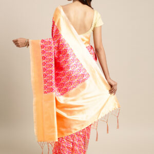 Stylee Lifestyle Cream Banarasi Silk Jacquard Saree
