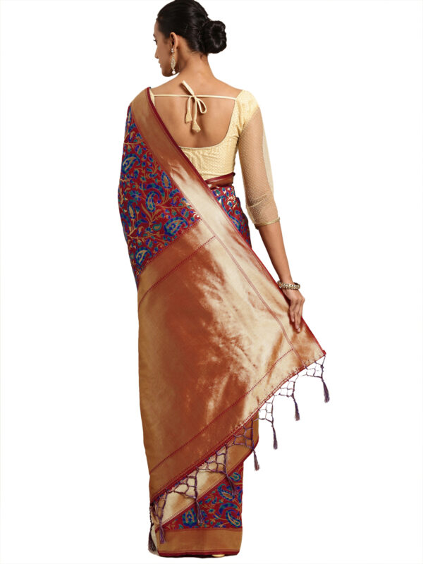 Stylee Lifestyle Red Banarasi Silk Jacquard Saree