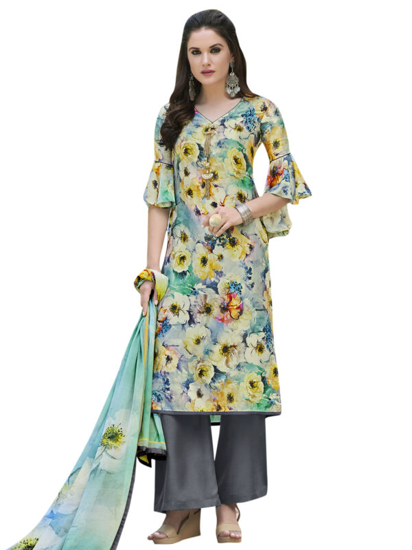 Stylee Lifestyle Multi Satin Printed Dress Material