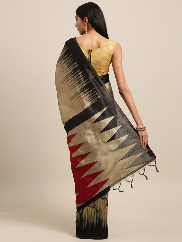 Stylee Lifestyle Beige Ikkat Silk Jacquard Saree