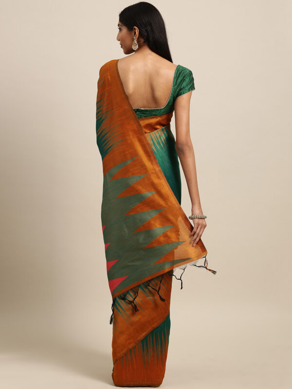 Stylee Lifestyle Green Ikkat Silk Jacquard Saree