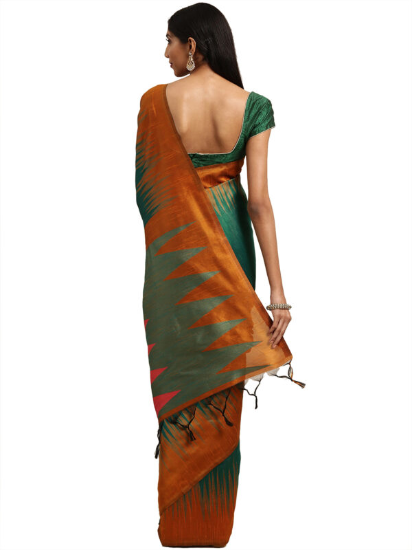 Stylee Lifestyle Green Ikkat Silk Jacquard Saree