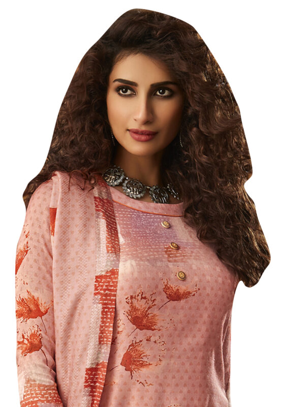 Stylee Lifestyle Peach Pashmina Printed Dress Material