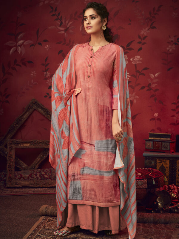 Stylee Lifestyle Coral Pashmina Printed Dress Material