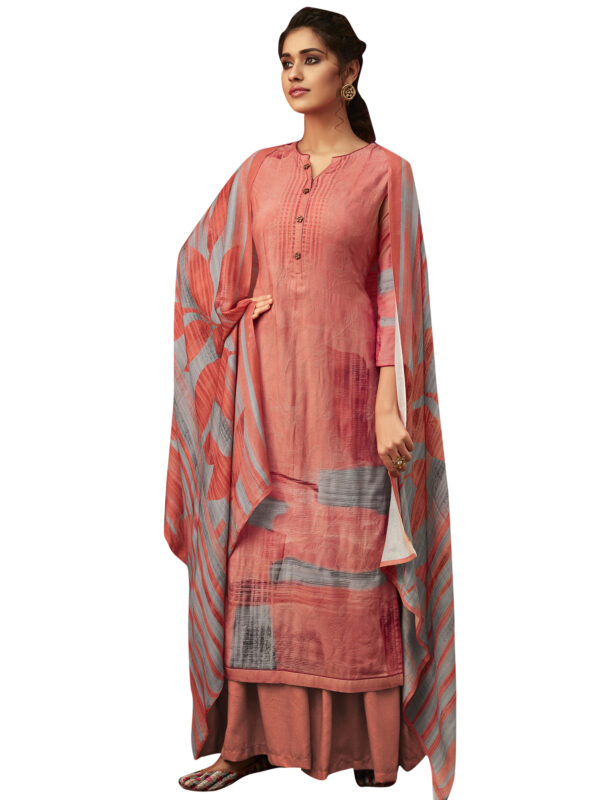 Stylee Lifestyle Coral Pashmina Printed Dress Material