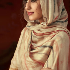 Stylee Lifestyle Beige Pashmina Printed Dress Material