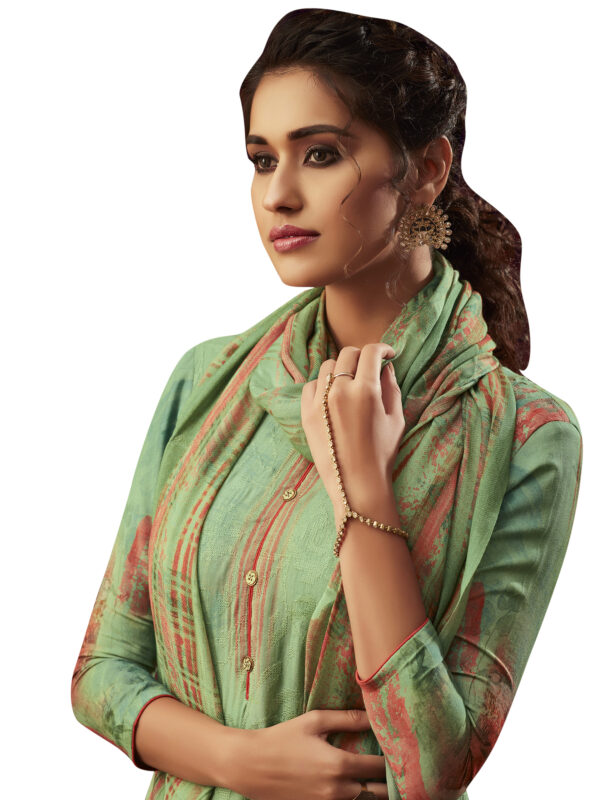 Stylee Lifestyle Green Pashmina Printed Dress Material