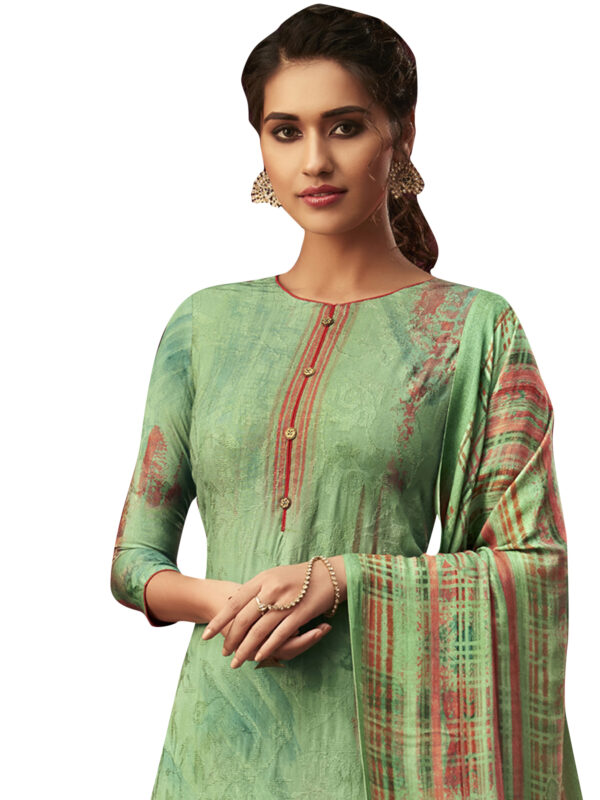 Stylee Lifestyle Green Pashmina Printed Dress Material