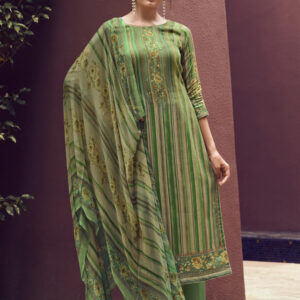 Stylee Lifestyle Green Pashmina Printed Dress Material