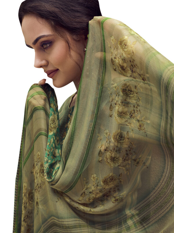 Stylee Lifestyle Green Pashmina Printed Dress Material