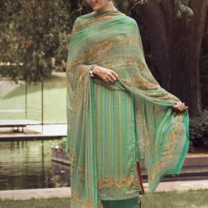 Stylee Lifestyle Green Pashmina Printed Dress Material