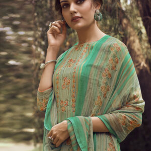 Stylee Lifestyle Green Pashmina Printed Dress Material