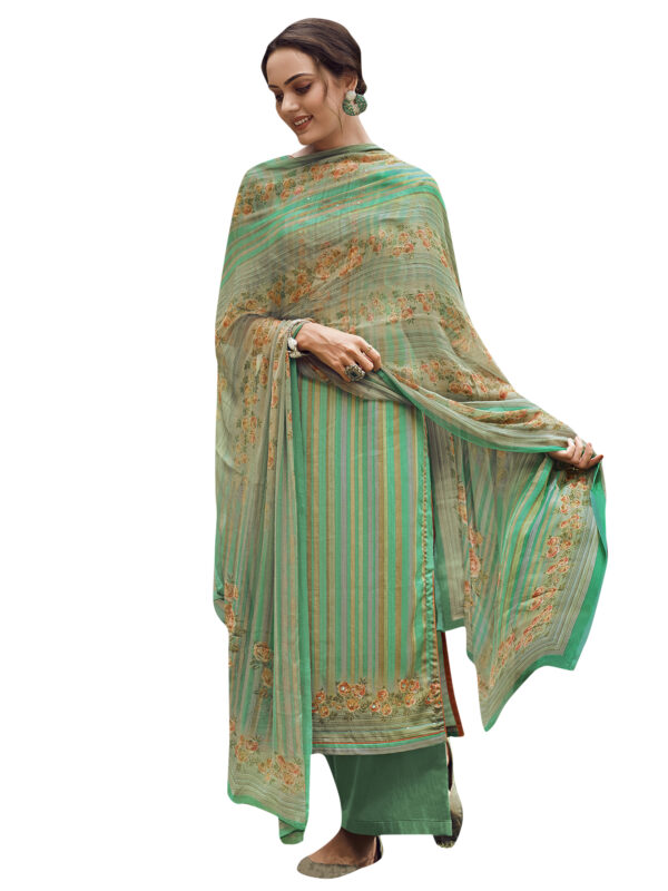 Stylee Lifestyle Green Pashmina Printed Dress Material