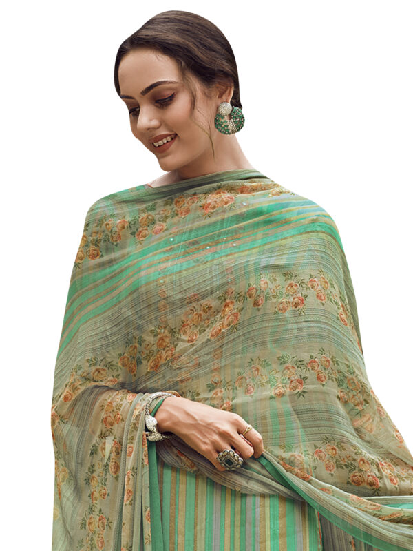 Stylee Lifestyle Green Pashmina Printed Dress Material