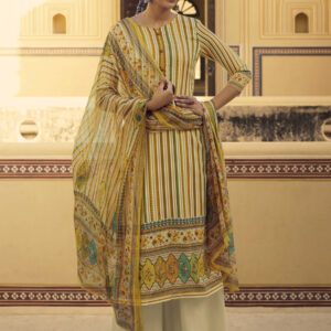 Stylee Lifestyle Yellow Pashmina Printed Dress Material