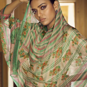 Stylee Lifestyle Green Pashmina Printed Dress Material