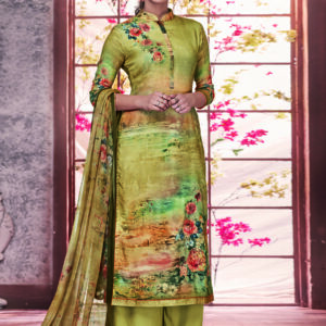 Stylee Lifestyle Green Pashmina Printed Dress Material