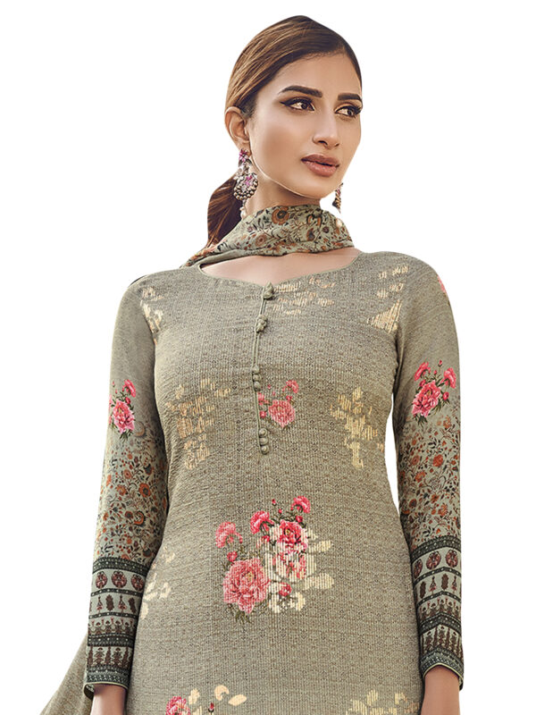 Stylee Lifestyle Green Pure Silk Printed Dress Material