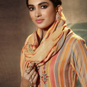 Stylee Lifestyle Orange Pashmina Printed Dress Material