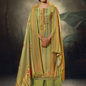 Stylee Lifestyle Green Pashmina Printed Dress Material