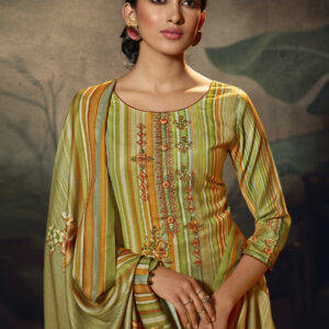 Stylee Lifestyle Green Pashmina Printed Dress Material