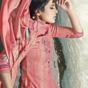 Stylee Lifestyle Pink Pashmina Printed Dress Material