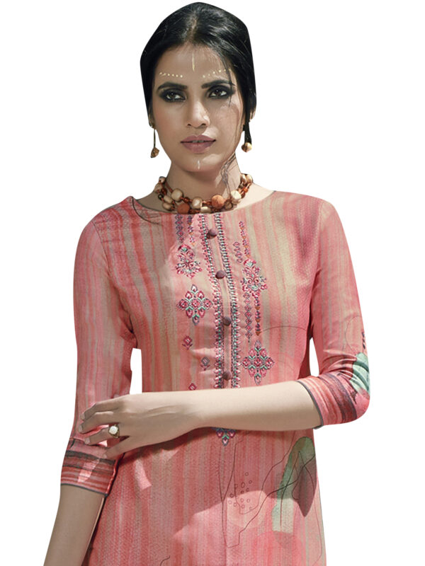 Stylee Lifestyle Pink Pashmina Printed Dress Material