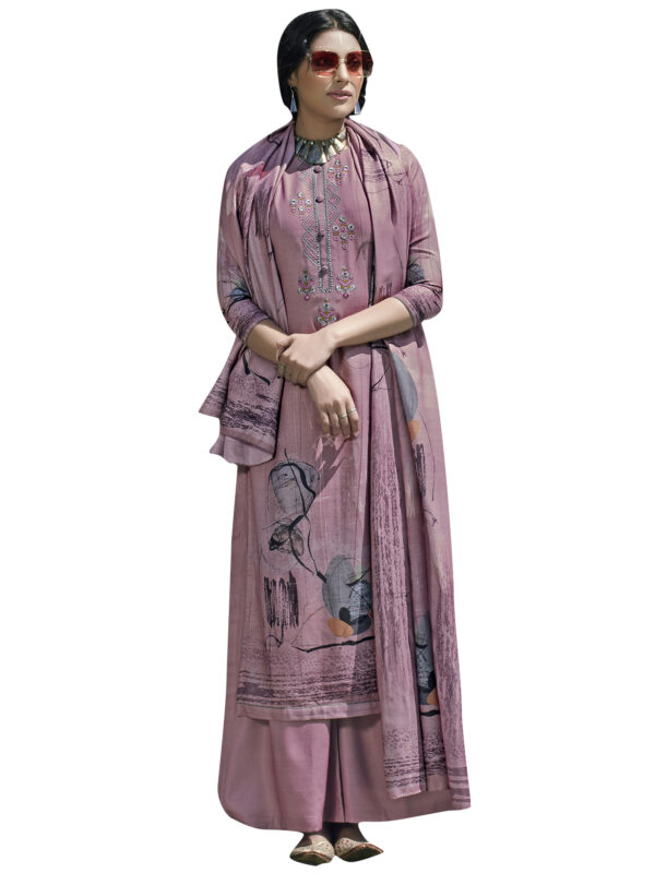 Stylee Lifestyle Purple Pashmina Printed Dress Material