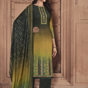 Stylee Lifestyle Green Pashmina Printed Dress Material