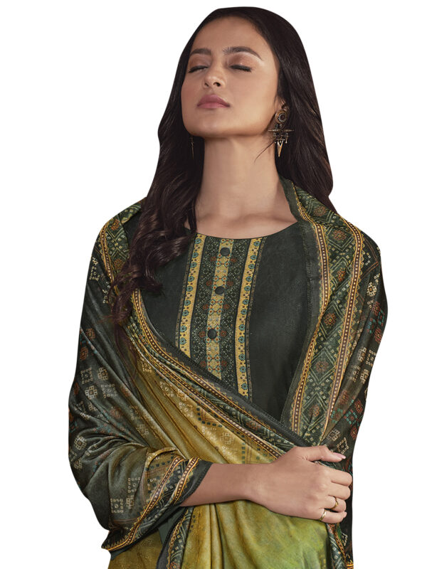 Stylee Lifestyle Green Pashmina Printed Dress Material