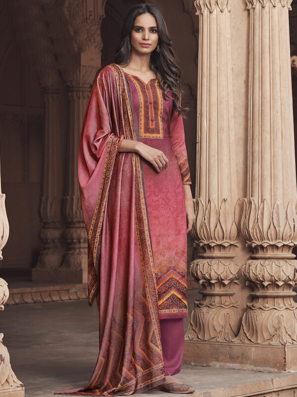 Stylee Lifestyle Magenta Pashmina Printed Dress Material