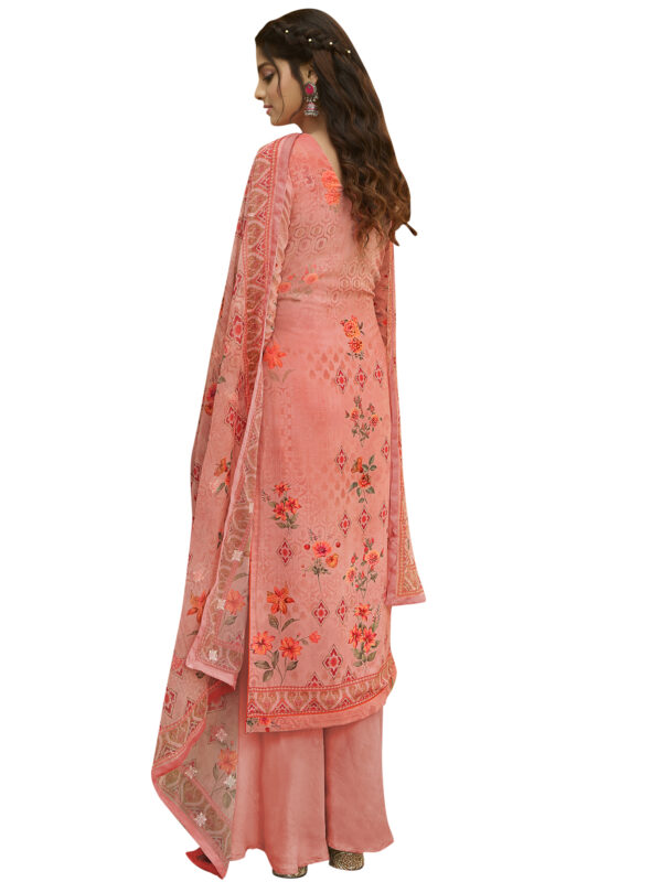 Stylee Lifestyle Pink Georgette Embroidered Dress Material