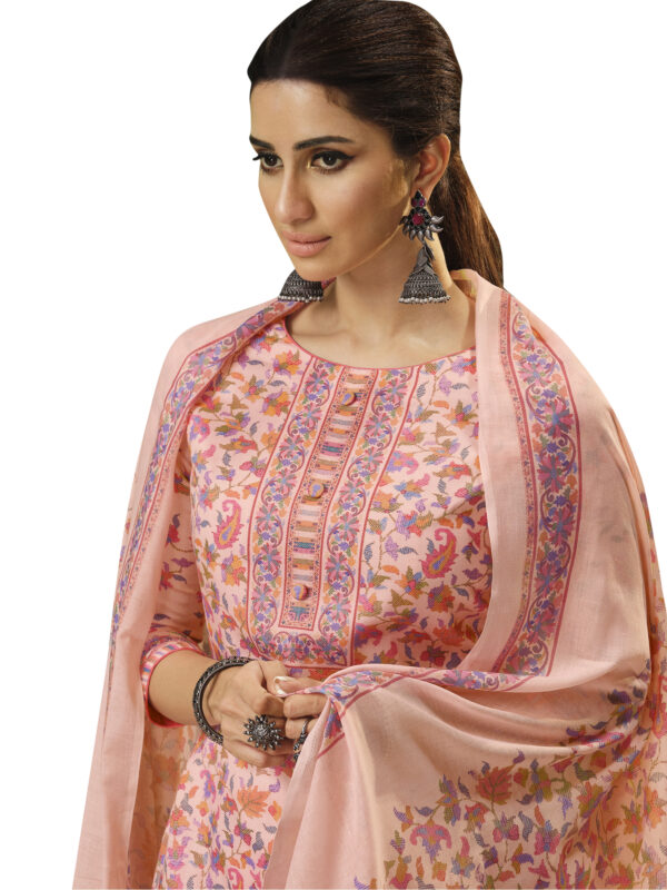 Stylee Lifestyle Pink Jam Satin Printed Dress Material