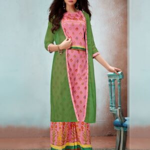 Pink Muslin Printed Kurti