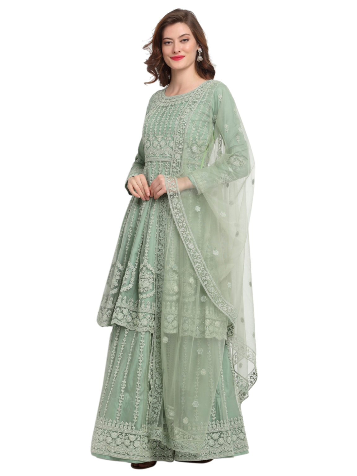 Designer Fancy Western Style Cording Sequins Work Koti with Gown