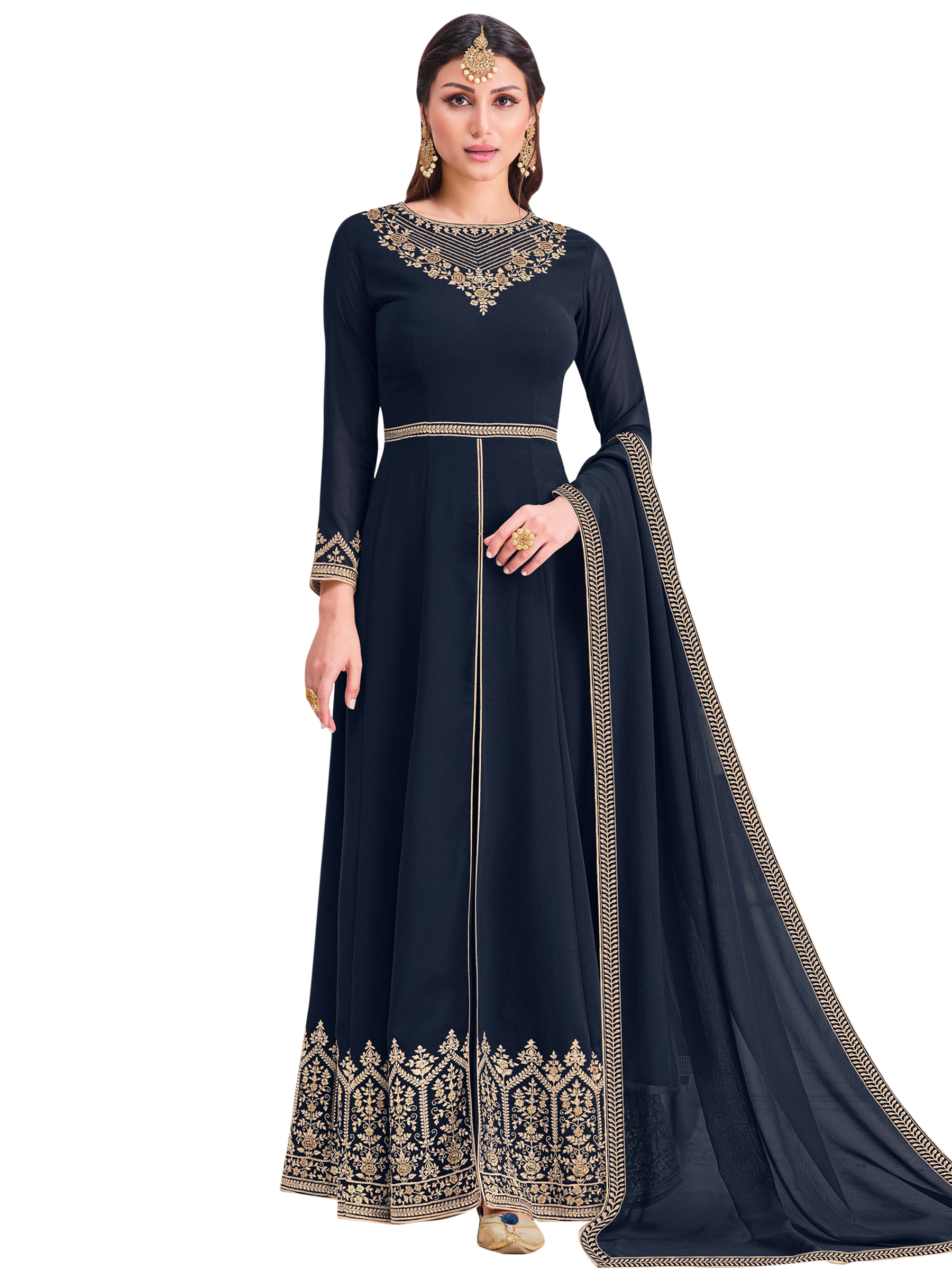 Elegant Floral Jardoshi Work With Designer Pattern – ElegantFashionWear.in