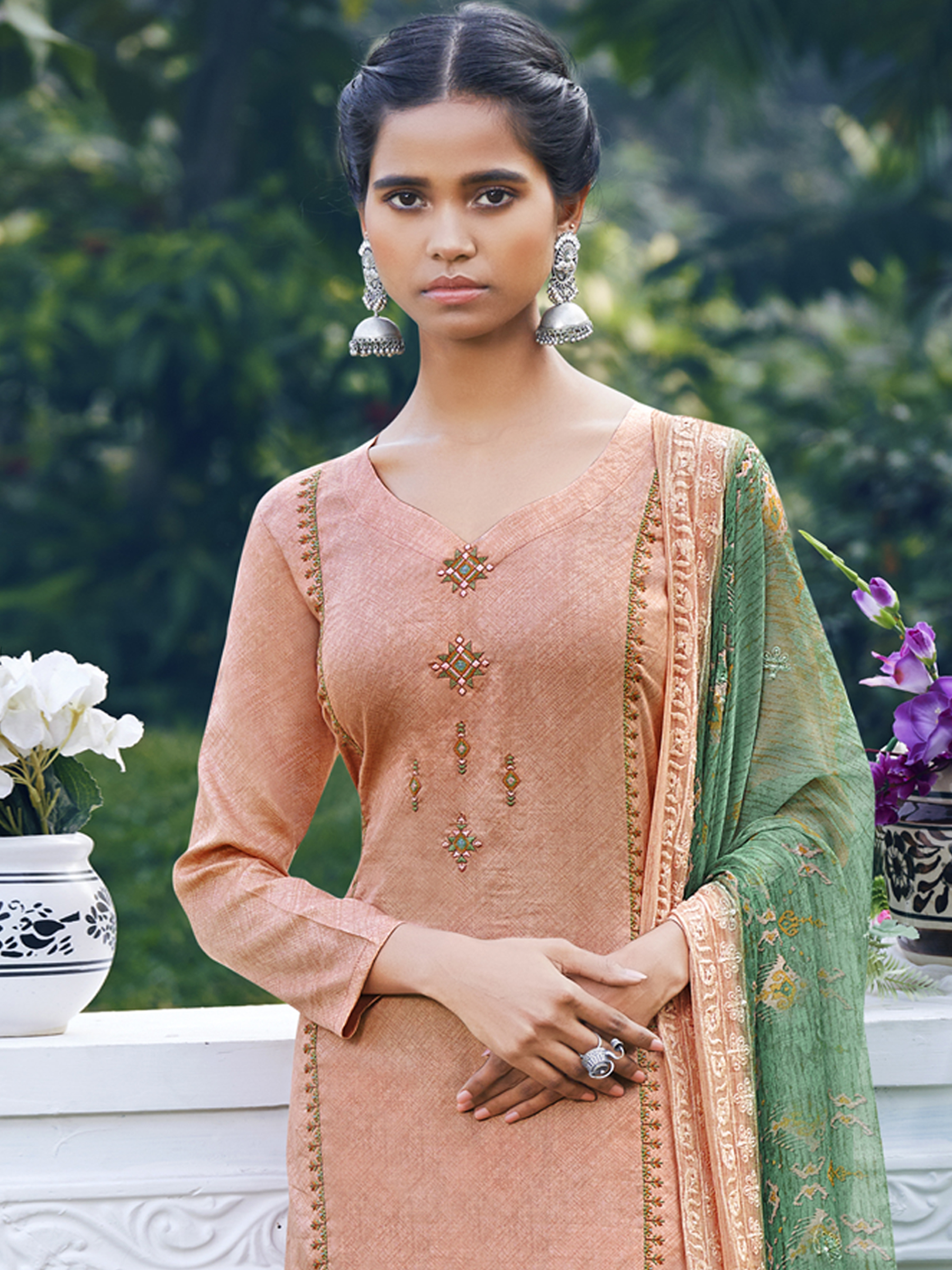 Cotton Linen lakhnavi Work Dress Material Best Price || Latest Design Of  lakhnavi Work Suit - YouTube