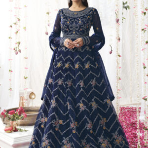 Designer Floral Resham Thread Work With Cording Work & Sequin (Gown Style)