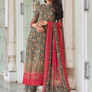 Allover Contrast Floral Digital Print With Resham Thread Work & Sequin