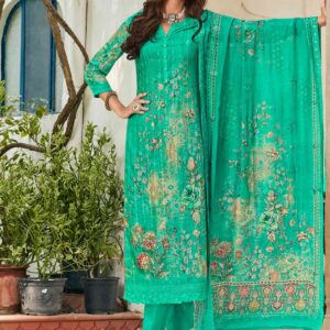 Allover Contrast Floral Digital Print With Resham Thread Work & Sequin