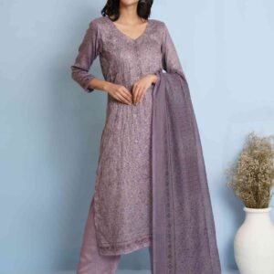 Allover Contrast Floral Digital Print With Resham Thread Work & Sequin