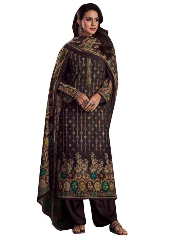 Allover Contrast Digital Print With Embroidered Lace & Digital Printed Dupatta - Image 5