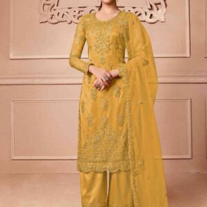 Elegant Floral Cording Work With Crystal, Cut Work