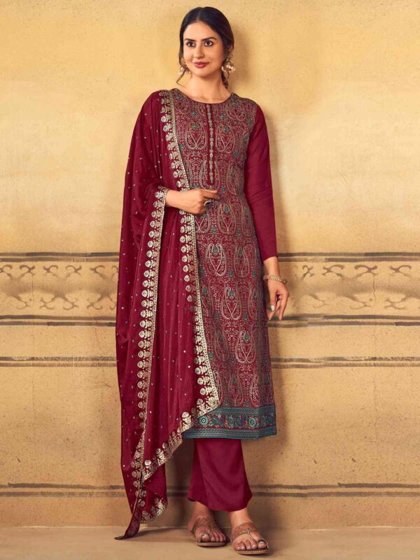 Allover Lakhnavi Thread Work With Sequin - Image 2